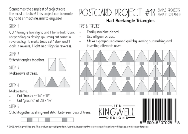 Postcard Project #18 1/2 Rectangle Triangles